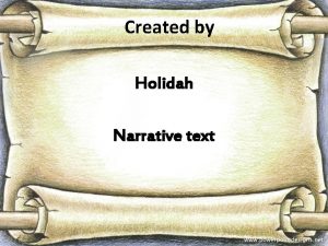 Lexicogrammatical features of narrative text