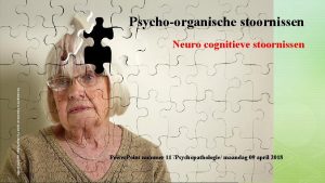 Psychoorganische stoornissen Neuro cognitieve stoornissen Neurocognitieve Stoornissen cyclus