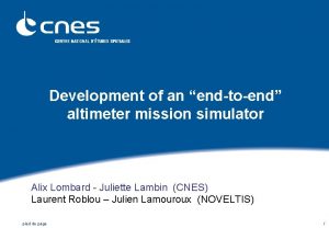 Development of an endtoend altimeter mission simulator Alix