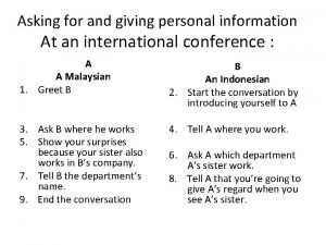 Asking and giving personal information conversation