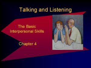 Basic interpersonal skills