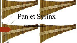 Pan et Syrinx Les Mtamorphoses dOvide Lhistoire de