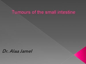 Tumours of the small intestine Dr Alaa Jamel