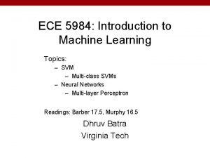 ECE 5984 Introduction to Machine Learning Topics SVM