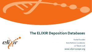 Elixir data platform