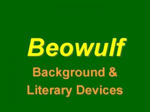 Alliteration in beowulf