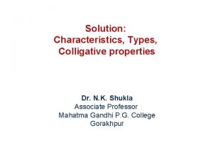 Properties of solution