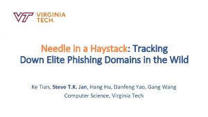 Needle in a Haystack Tracking Down Elite Phishing
