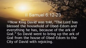 2 samuel 6 12-23