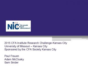 2015 CFA Institute Research ChallengeKansas City University of