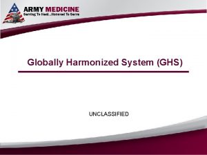 Globally Harmonized System GHS UNCLASSIFIED Select SLIDE MASTER
