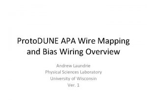 Proto DUNE APA Wire Mapping and Bias Wiring