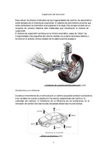 Suspensin del Automvil Para reducir los efectos incmodos