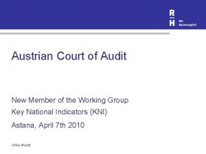 Austrian Court of Audit New Member of the