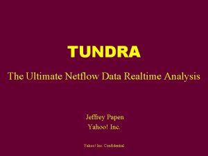 TUNDRA The Ultimate Netflow Data Realtime Analysis Jeffrey