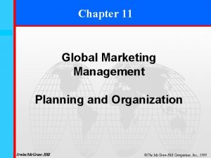 Global marketing management planning and organization