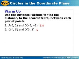 12-7 circles in the coordinate plane answers