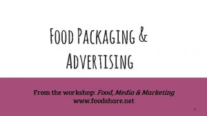 Food packaging ads