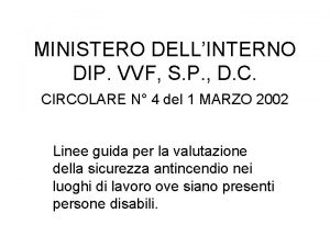 MINISTERO DELLINTERNO DIP VVF S P D C