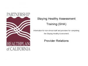 Staying healthy assessment
