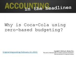 Why is CocaCola using zerobased budgeting Original blog