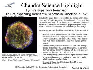 Chandra Science Highlight Tychos Supernova Remnant The Hot