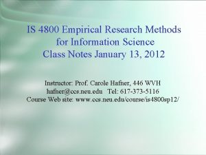 IS 4800 Empirical Research Methods for Information Science