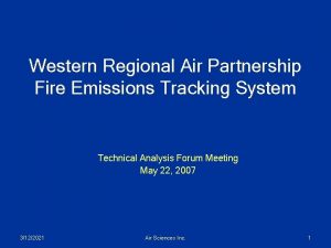 Western Regional Air Partnership Fire Emissions Tracking System