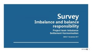 Survey Imbalance and balance responsibility Project team Imbalance