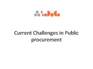 Current Challenges in Public procurement Abnormally low tenders