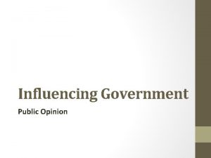 Influencing Government Public Opinion Bell Ringer Activity Student