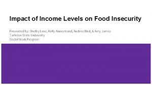 Impact of Income Levels on Food Insecurity Presented