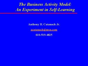 Business activity models