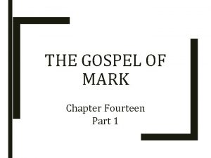 Mark chapter 1 summary