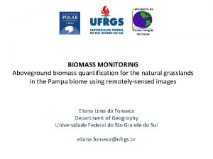 Laboratrio de Geotecnologias Aplicadas BIOMASS MONITORING Aboveground biomass