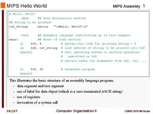 Mips assembly hello world