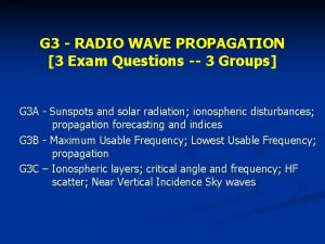 G 3 RADIO WAVE PROPAGATION 3 Exam Questions