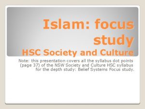 Hsc society and culture