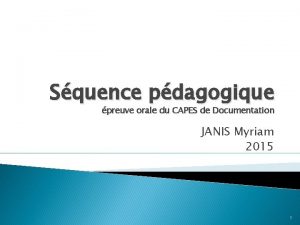 Squence pdagogique preuve orale du CAPES de Documentation