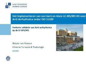 Het implementeren van een kantenklare LCMSMS Kit voor