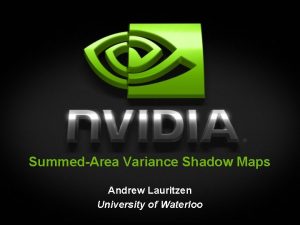 Variance shadow mapping