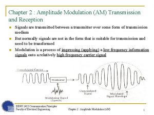 Chapter 2 Amplitude Modulation AM Transmission and Reception