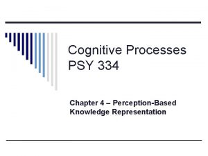 Cognitive Processes PSY 334 Chapter 4 PerceptionBased Knowledge