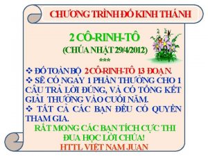 CHNG TRNH KINH THNH 2 CRINHT CHA NHT
