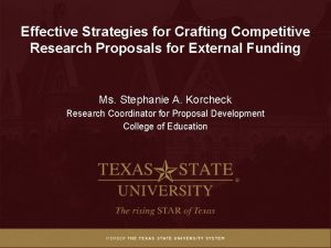 Effective Strategies for Crafting Competitive Research Proposals for