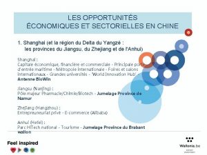 LES OPPORTUNITS CONOMIQUES ET SECTORIELLES EN CHINE 1