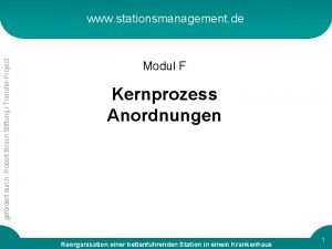 gefrdert durch Robert Bosch Stiftung TransferProject www stationsmanagement