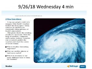 Weather forecast lesson 3 outline answers