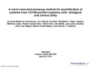 A novel nanoimmunoassay method for quantification of proteins