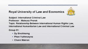 Royal university of law and economics